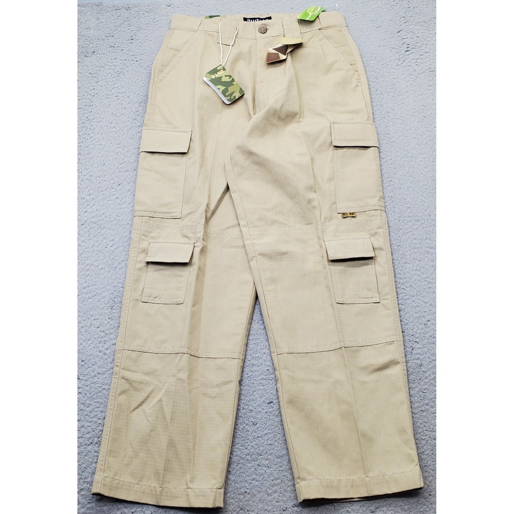 Pudala Uniforms Cargo Pants Mens 32x30 Tan Utility Pockets Double Knee Outdoor
